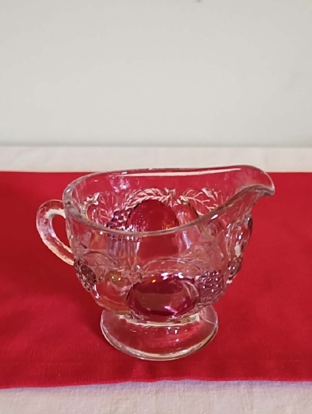 Westmoreland Della Robbia Flash Paint Footed Creamer 1928-1940.